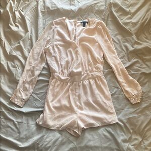 Forever 21 Blush Pink Long Sleeve Romper